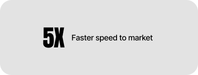 5X Faster speed to market