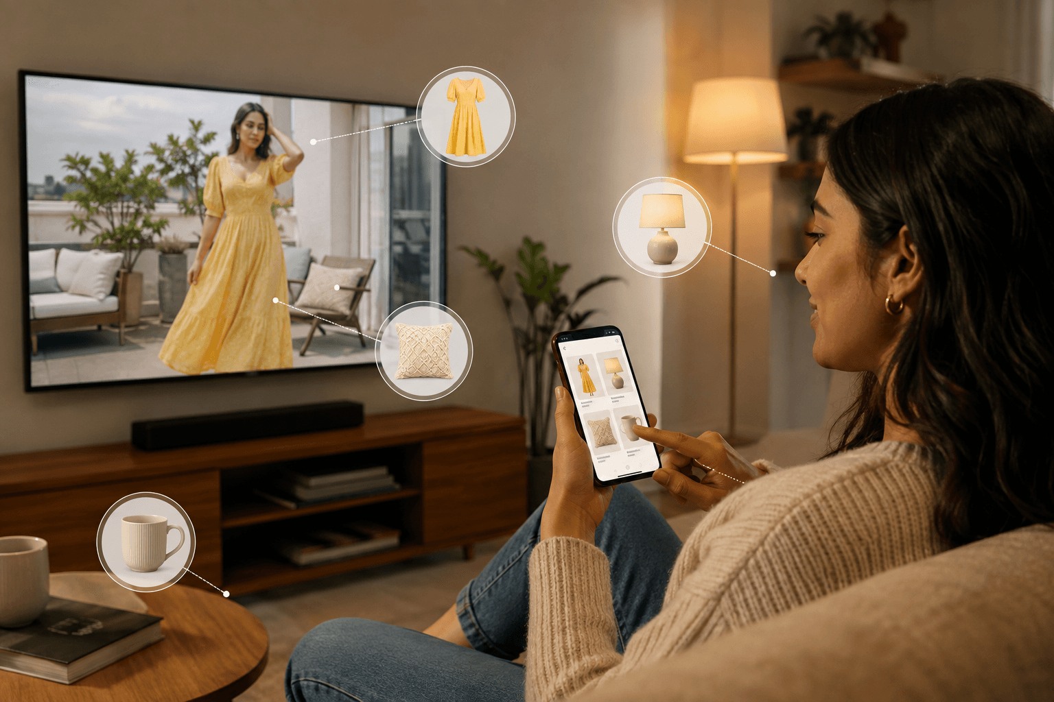 AI-powered video scene intelligence connecting products in video to shoppable product discovery.