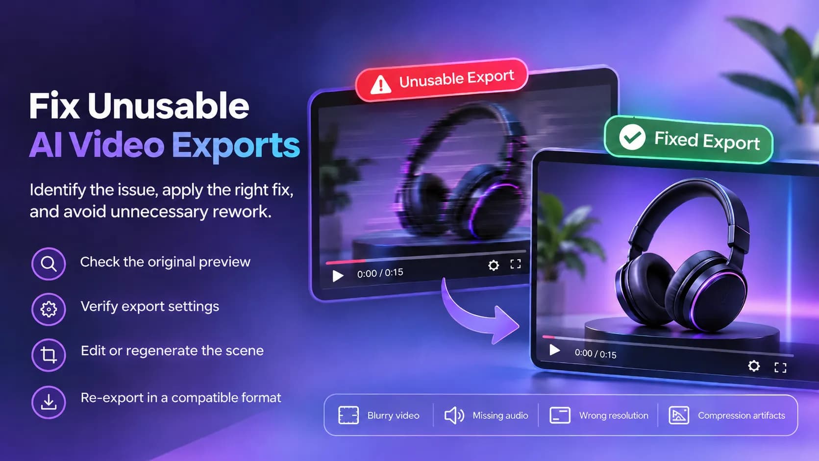 Can AI Video Generator Online Fix unusable exports Without Creating More Rework