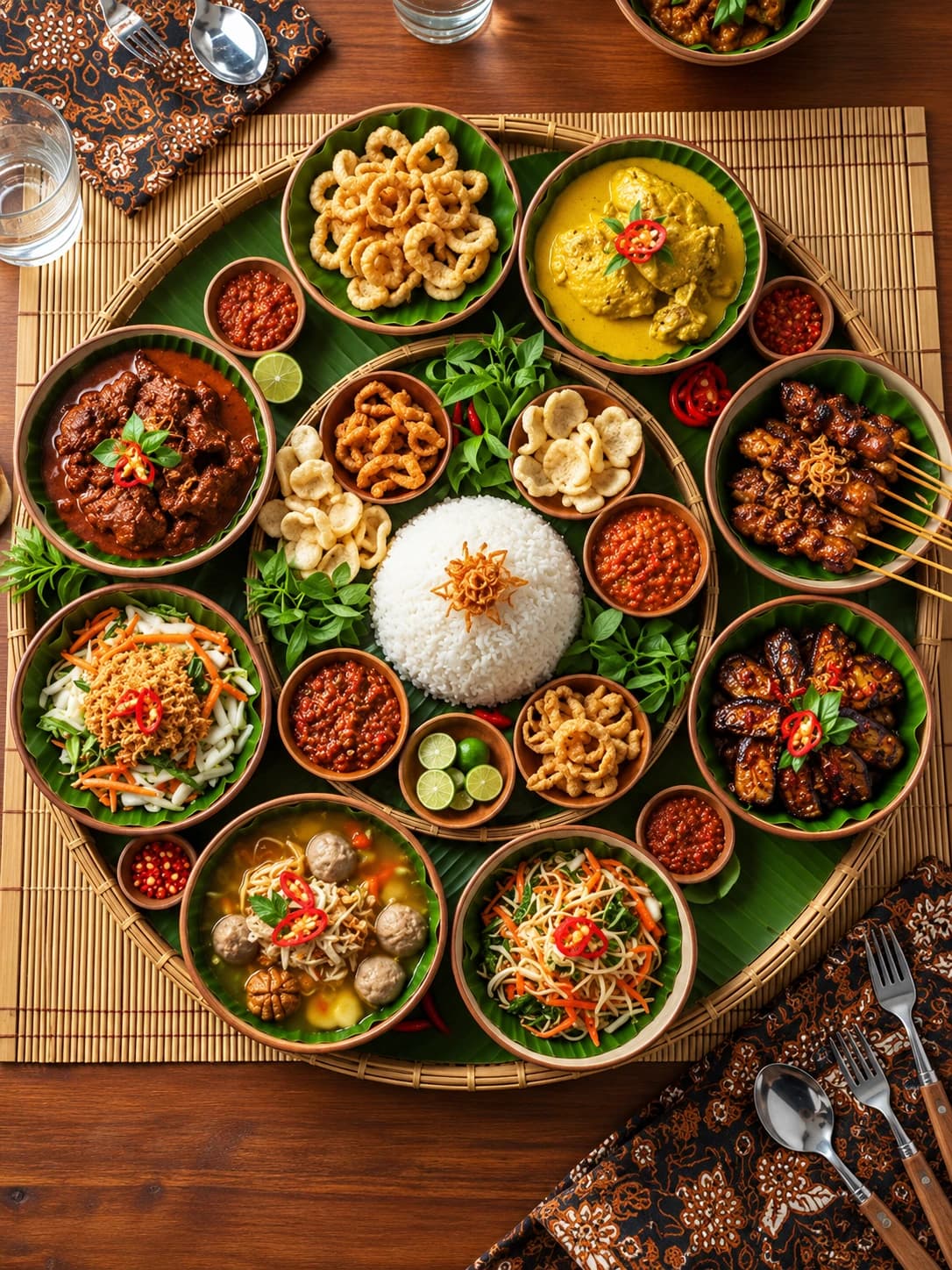 Indonesian Nasi Campur Feast